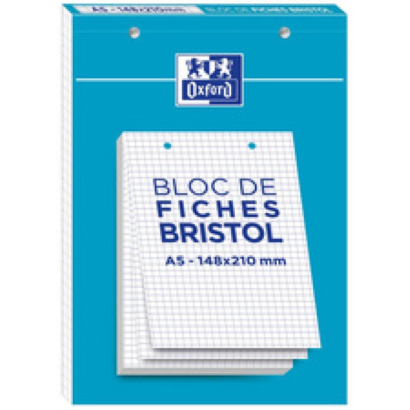 Oxford Bloc de fiches bristol, A5, DOT pointillé, blanc