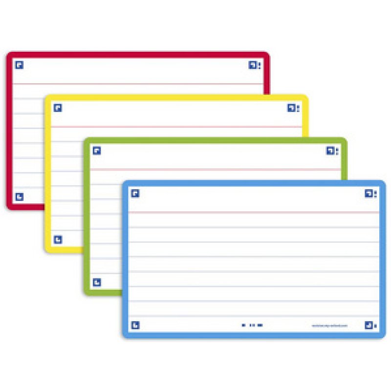 Oxford Fiches bristol FLASH 2.0, A7, bord de couleur