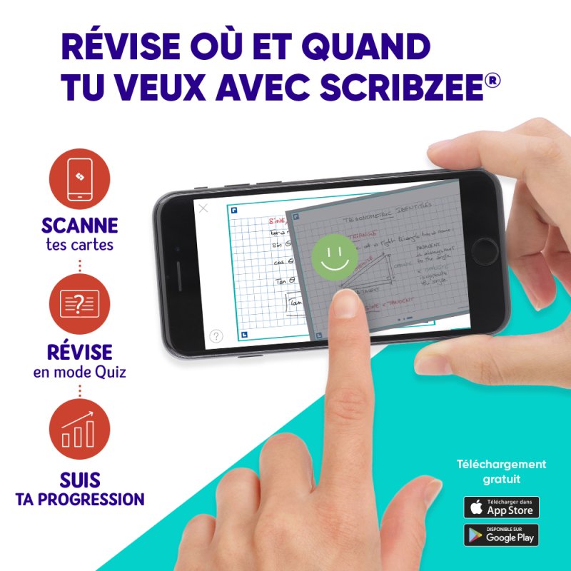 Oxford Fiches bristol FLASH 2.0, A7, ligné, blanc