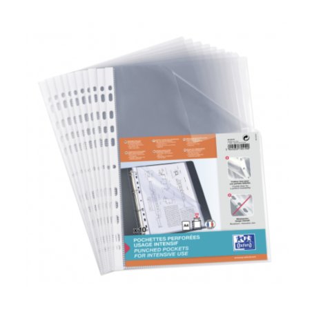 Oxford Pochette perforée, A4, PP, 0,09 mm, transparent