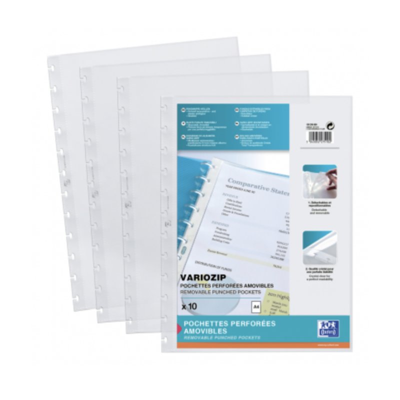 ELBA Pochettes pour protège-documents Vario-Zipp, format A4,