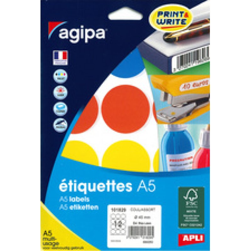 agipa Pastille de couleur, diamètre: 8 mm, rond, assorti