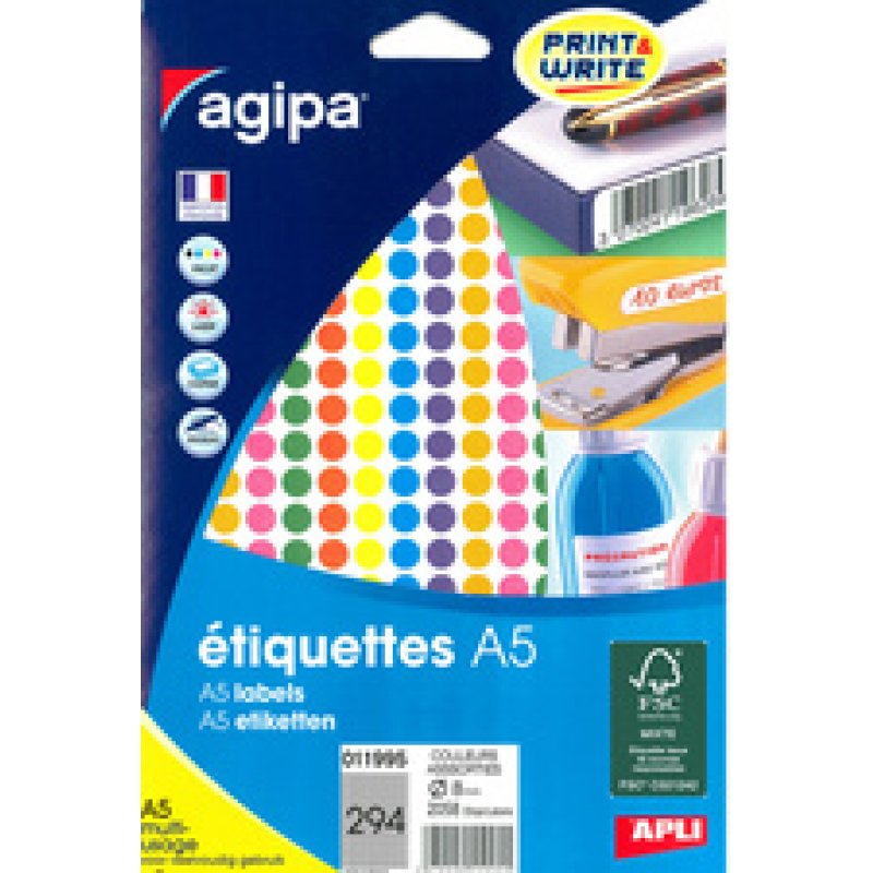 agipa Pastille de couleur, diamètre: 8 mm, rond, vert