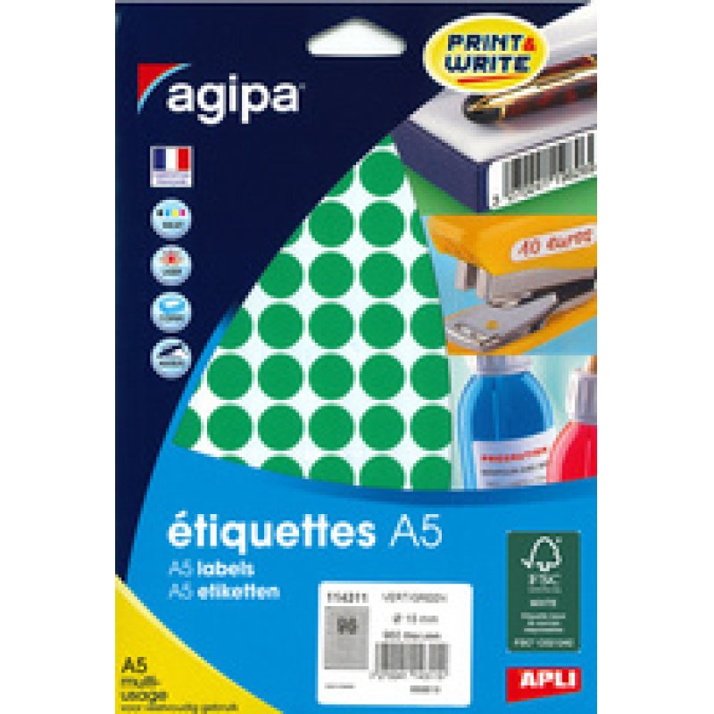 agipa Pastille de couleur, diamètre: 24 mm, rond, vert