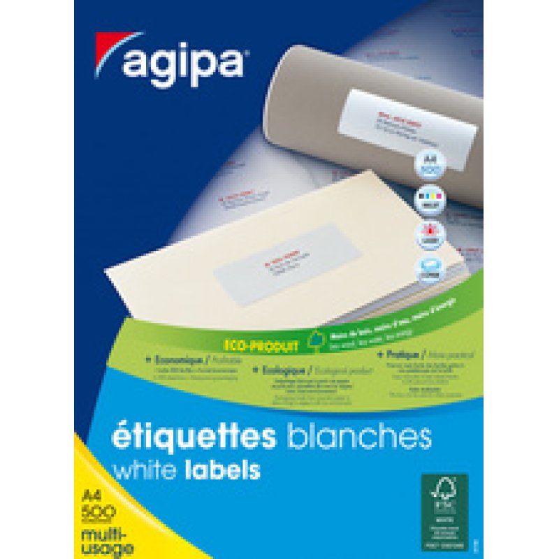 agipa Etiquette universelle, 105 x 148,5 mm, blanc