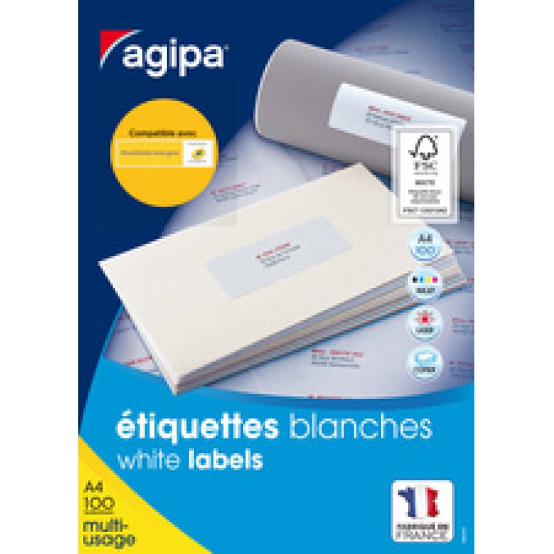 agipa Etiquette universelle, 99,1 x 57 mm, blanc