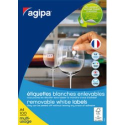 agipa Etiquette universelle, 105 x 37 mm, blanc