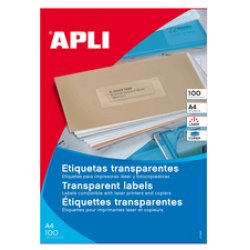APLI Etiquettes translucides, 48,5 x 25,4 mm