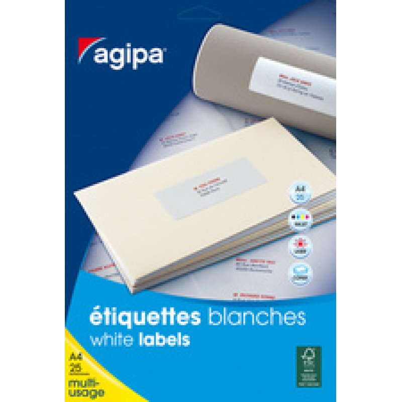 agipa Etiquette multi-usage, 210 x 297 mm, blanc