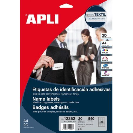 APLI 12252 printer label White Self-adhesive printer label