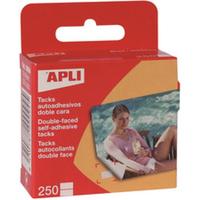 APLI Pastilles photo adhésives double face, 10 x 16 mm