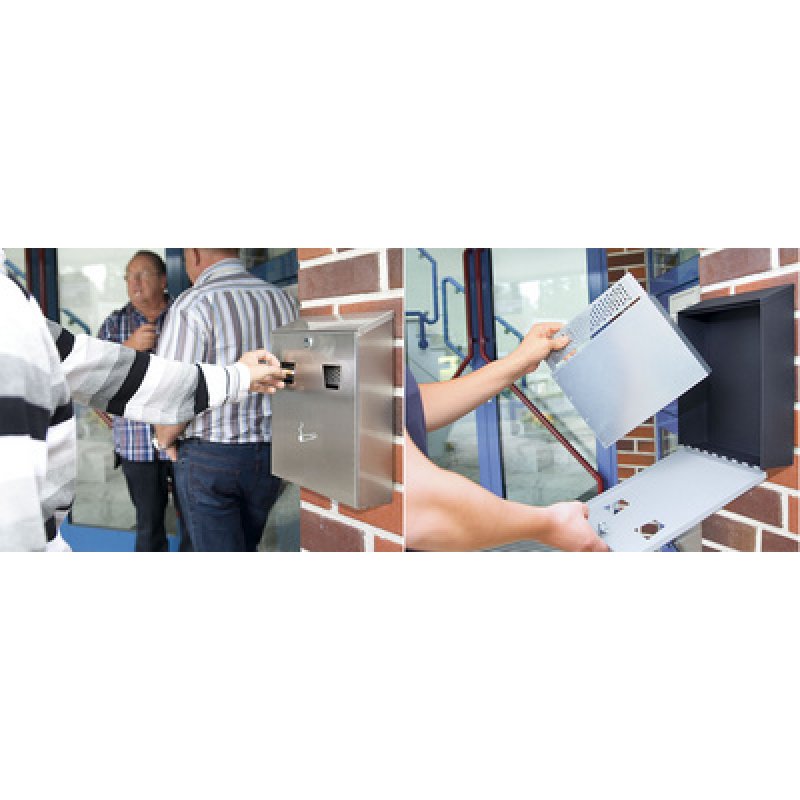 WEDO Cendrier mural compact, 3,1 litres, en tôle d'acier