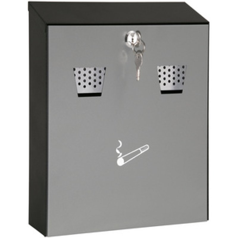 WEDO Cendrier mural compact, 3,1 litres, en tôle d'acier