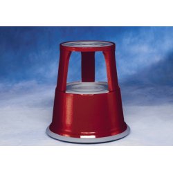 WEDO Tabouret marchepied, en métal, RAL 3000, rouge