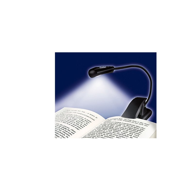 WEDO Lampe de lecture LED avec clip, mobile, 1 LED, noir