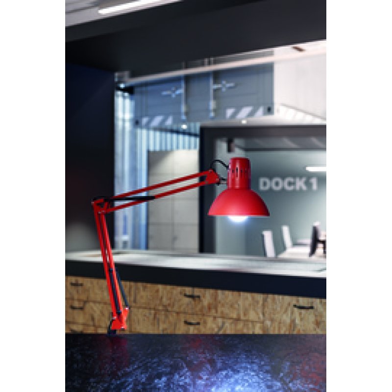 MAUL Lampe de bureau MAULstudy, avec pince, rouge