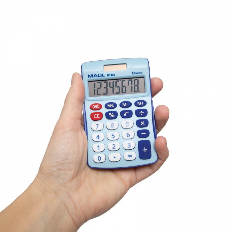 MAUL Calculatrice de bureau MJ 450, 8 chiffres, bleu clair