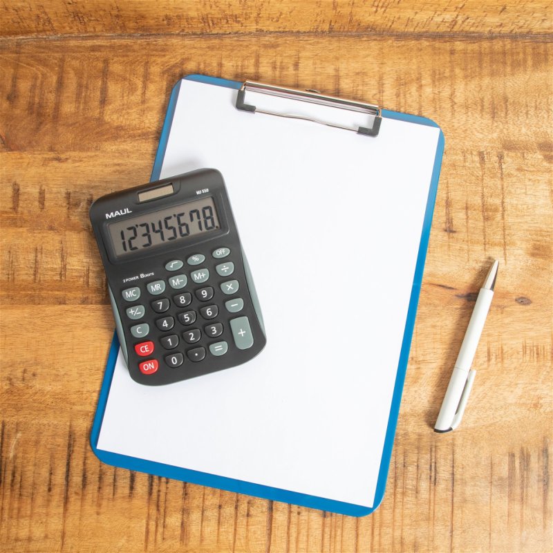 MAUL Calculatrice de bureau MJ 550, 8 chiffres, bleu clair