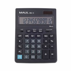 MAUL Calculatrice de bureau MXL 12, 12 chiffres, noir