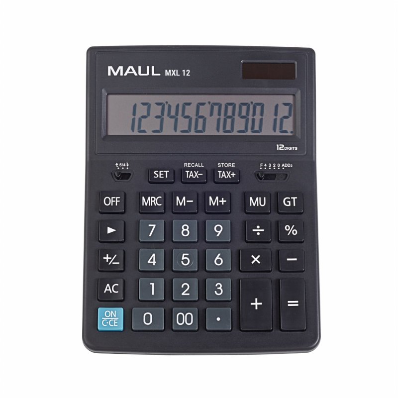 MAUL Calculatrice de bureau MXL 12, 12 chiffres, noir
