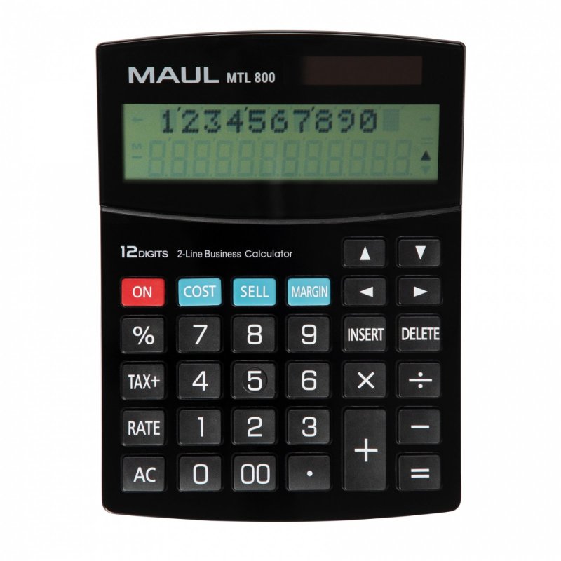 MAUL Calculatrice de bureau MTL 800, 12 chiffres, noir