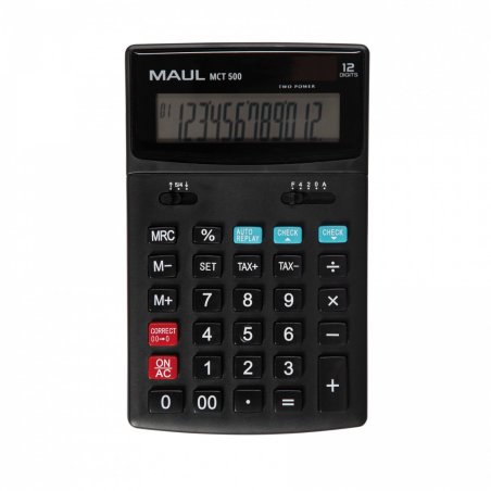 MAUL Calculatrice de bureau MCT 500, 12 chiffres, noir
