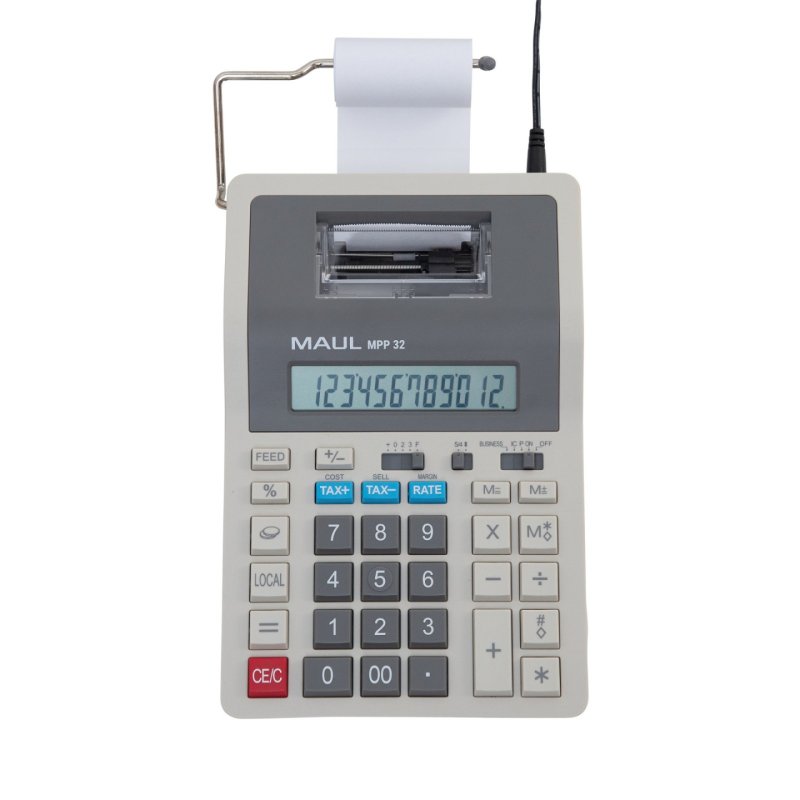 MAUL MPP 32 calculatrice Bureau Calculatrice imprimante Gris, Blanc