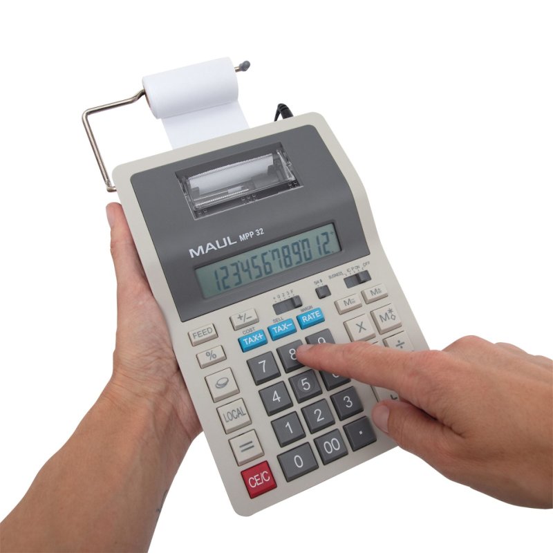 MAUL Calculatrice de bureau-imprimante printing MPP 32, gris