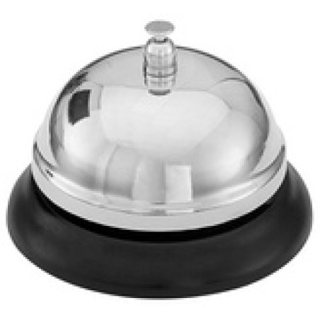 WEDO Cloche de table, sonnette en métal, socle noir