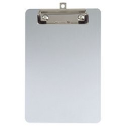 MAUL Porte-bloc, en aluminium avec pince nickelée, A5