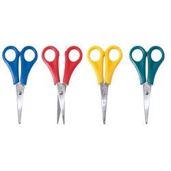 Wedo 77 720 Ciseaux pour loisirs créatifs Découpe droite Bleu, Vert, Rouge, Jaune