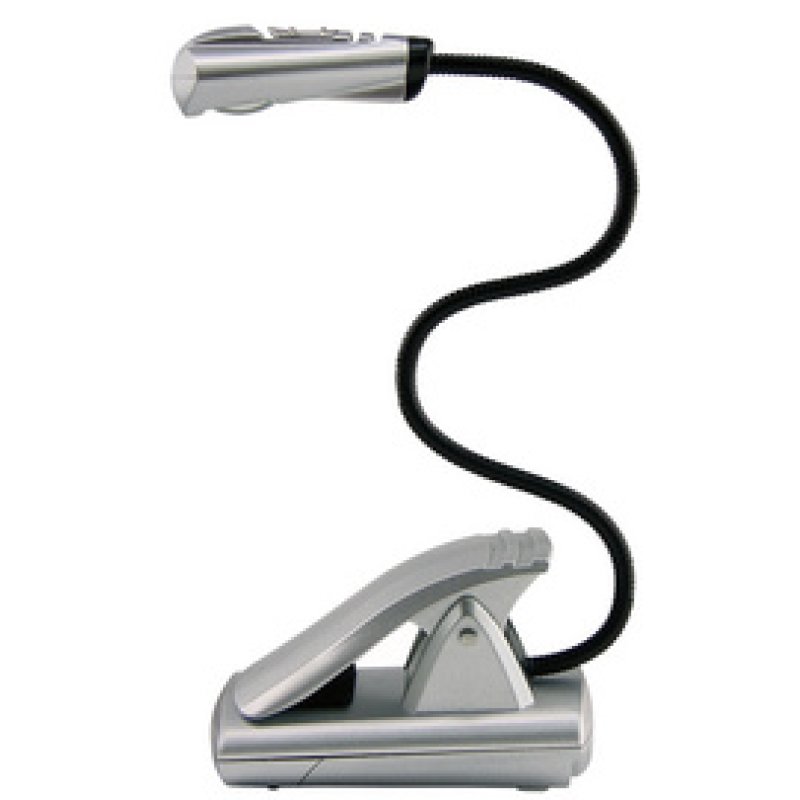 WEDO Lampe de lecture LED avec clip, mobile, 1 LED, argent