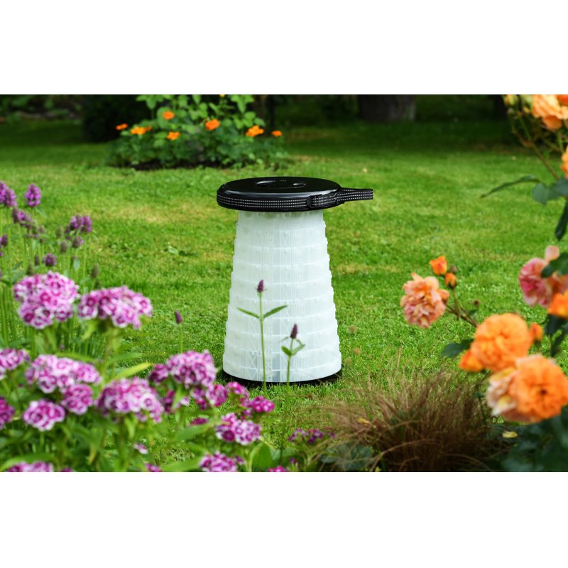 Wedo Teleskop-Hocker mit LED Funktion Round Black, White ABS