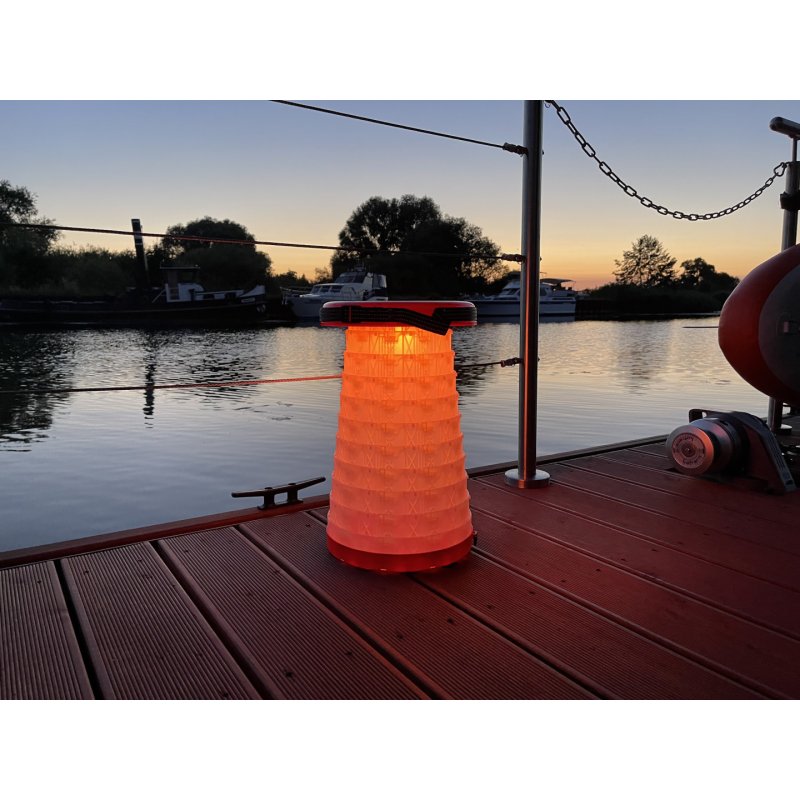 WEDO Tabouret télescopique SITTOGLOW, en plastique, rouge