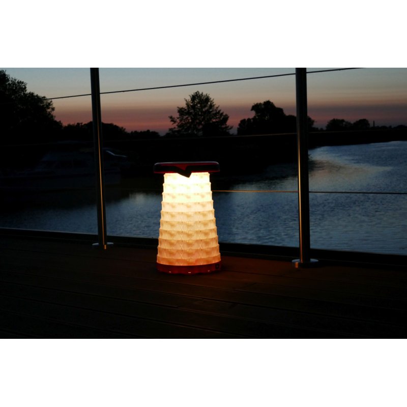 Wedo Teleskop-Hocker mit LED Funktion Round Black, Red, White ABS