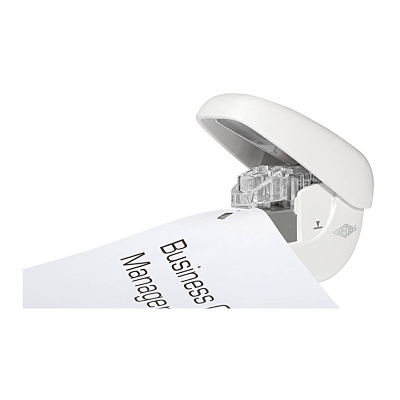 WEDO Mini agrafeuse sans agrafes, capacité: 5 feuilles,blanc