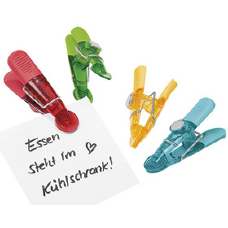 WEDO Aimants clip GLOSSY, kit de 4, assorti