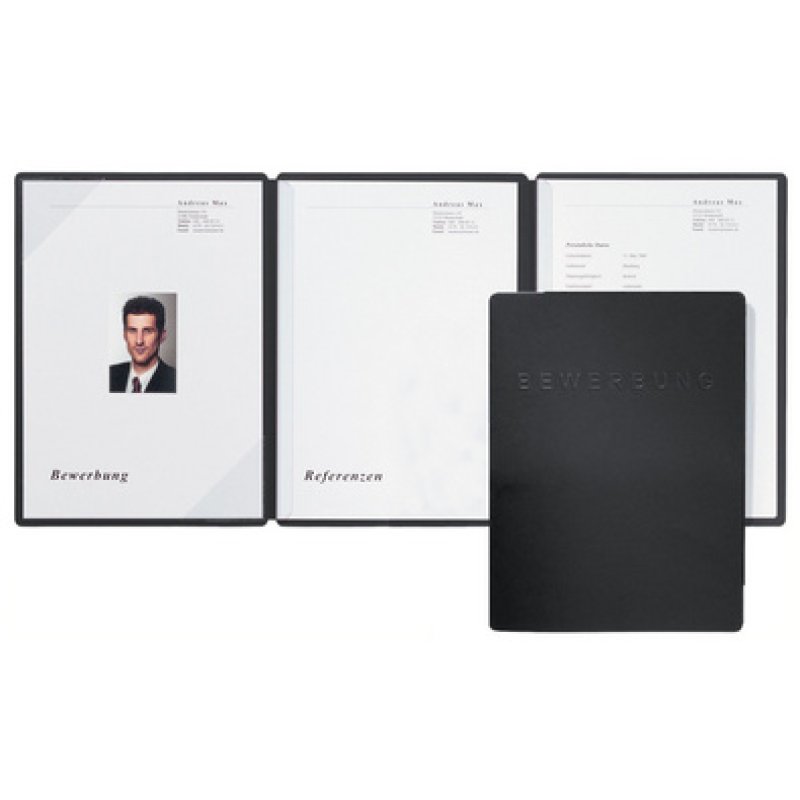 PAGNA Bewerbungsmappe "Square", DIN A4, schwarz