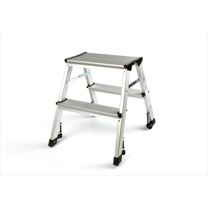 WEDO Escabeau, en aluminium, capacité: 150 kg, 2 x 2 marches