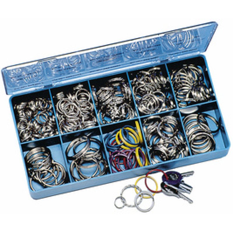WEDO Anneaux porte-clé en métal, assortiment de 300 pièces