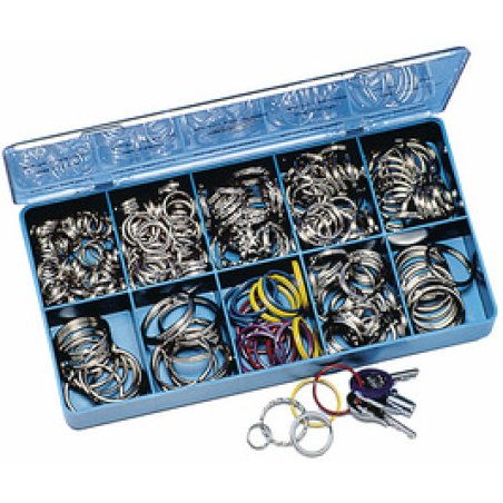 WEDO Anneaux porte-clé en métal, assortiment de 300 pièces