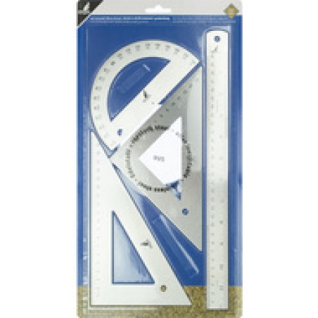 kangaro Kit de géométrie, inox, 4 pièces