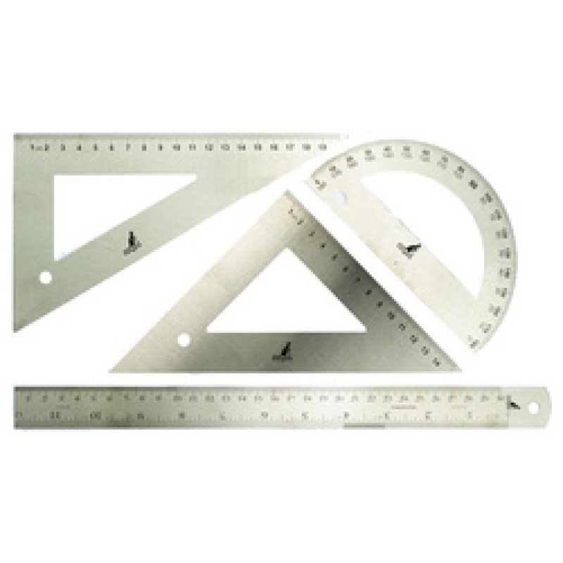 kangaro Kit de géométrie, inox, 4 pièces