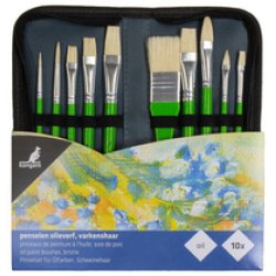 kangaro Set de pinceaux pour peinture à l'huile, 10 pièces
