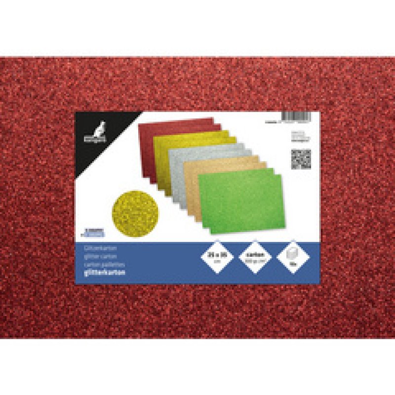 kangaro Carton pailleté, 250 x 350 m, assorti en 5 couleurs
