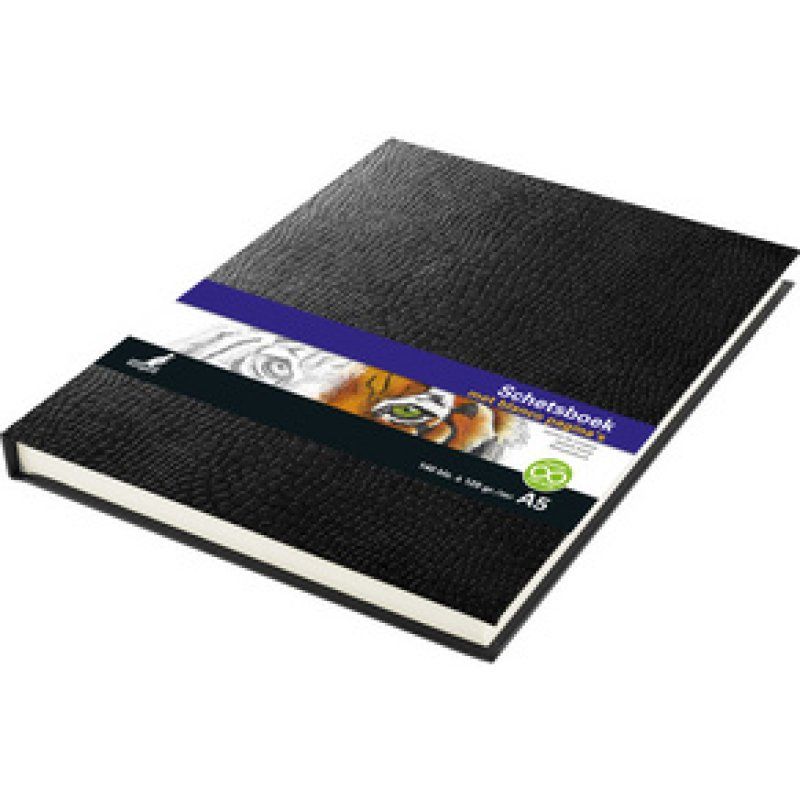 kangaro Cahier de croquis, A4, aspect peau de serpent, noir