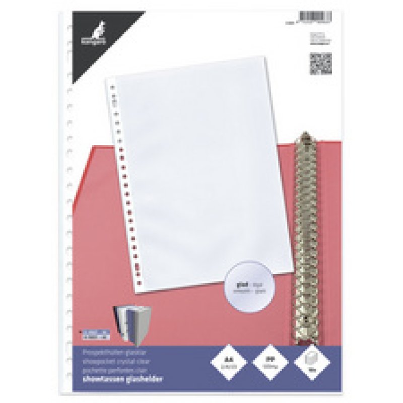 kangaro Pochette perforée, A4, PP, 0,08 mm, grainé