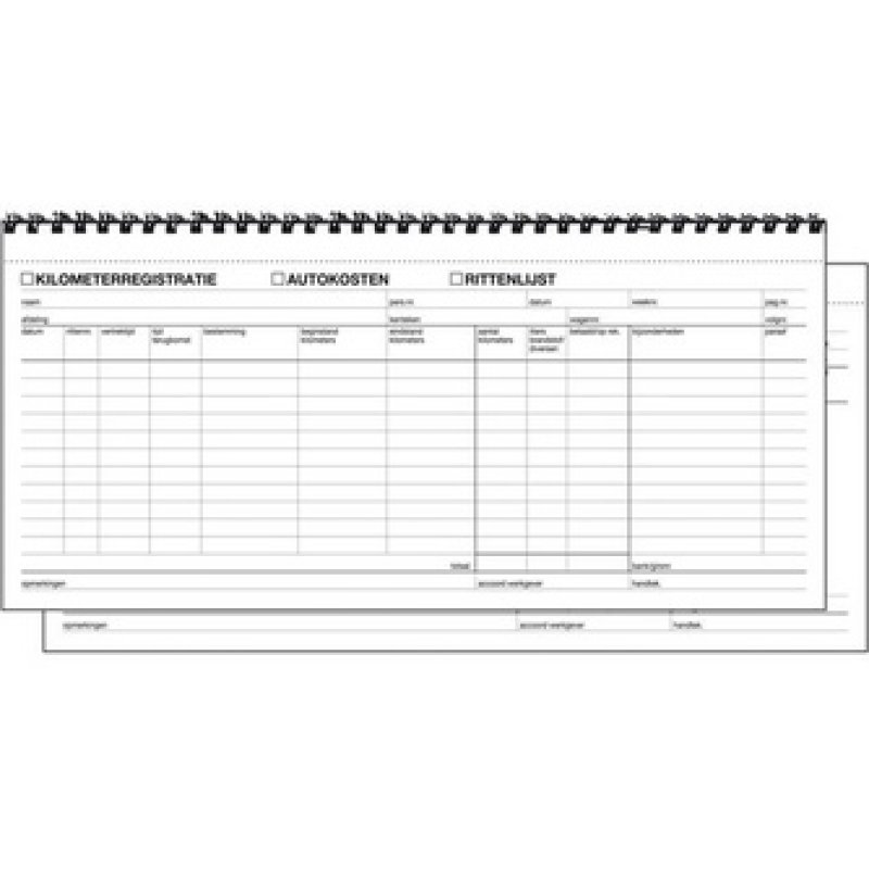 Expres Kilometerregistratie / Autokosten, 2x 40 blad