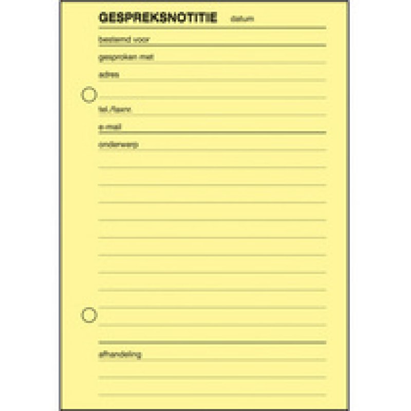 Expres Gespreksnotitieblok, formaat: A6 staand, 100 vel