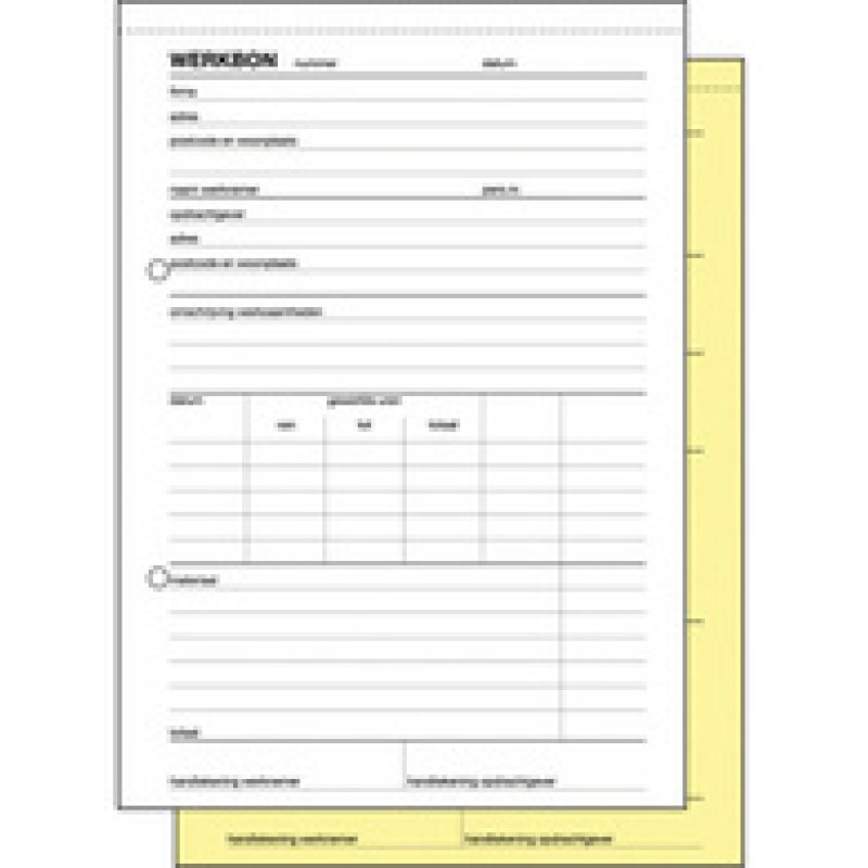 Expres Werkbonblok, zelfkopierend, A5 staand, 2 x 50 vel